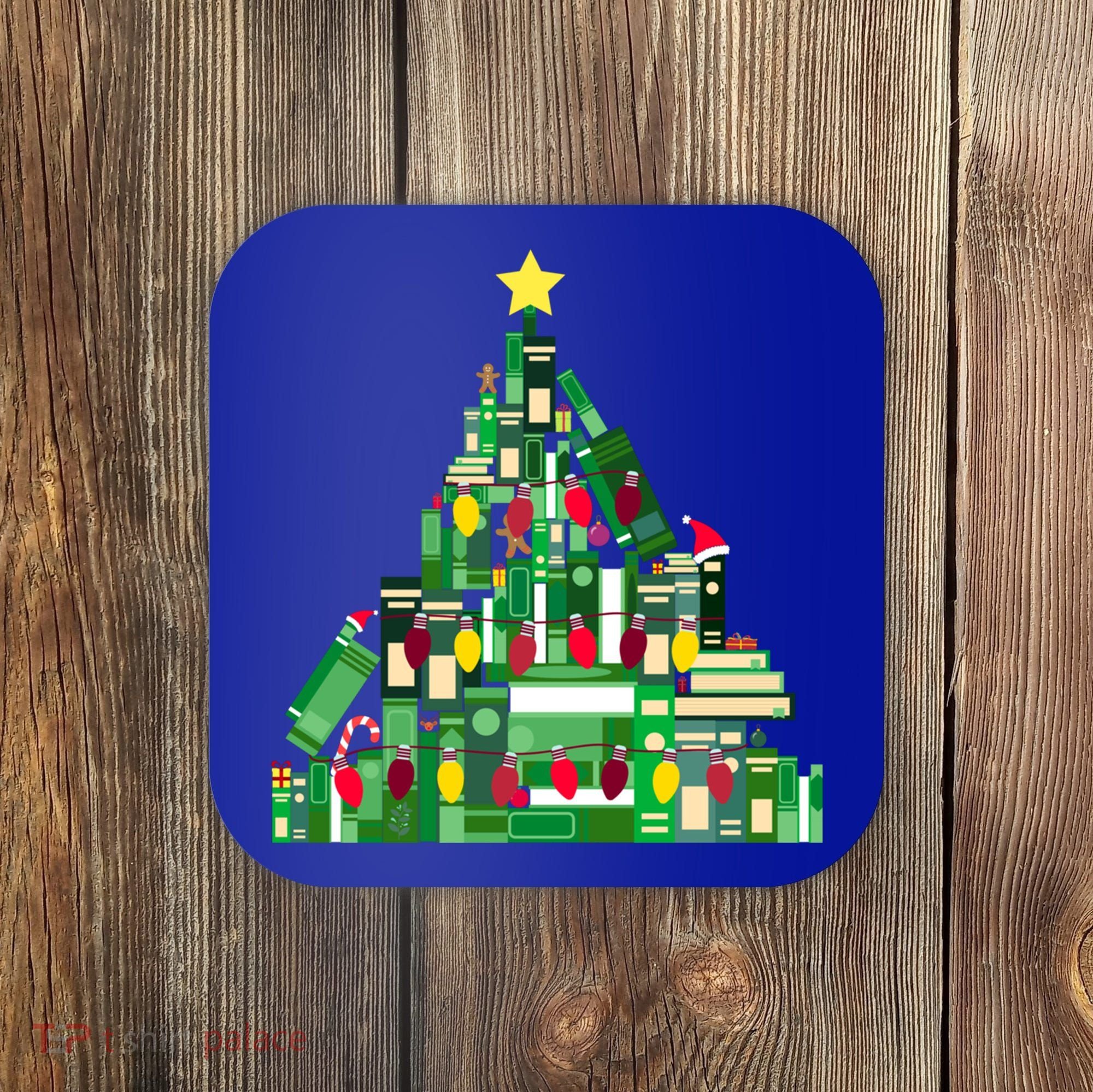 Christmas Book Lover Xmas Tree Reading Nerd Great Gift Coaster