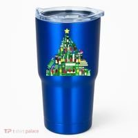 Christmas Book Lover Xmas Tree Reading Nerd Great Gift Tumbler thumb 0