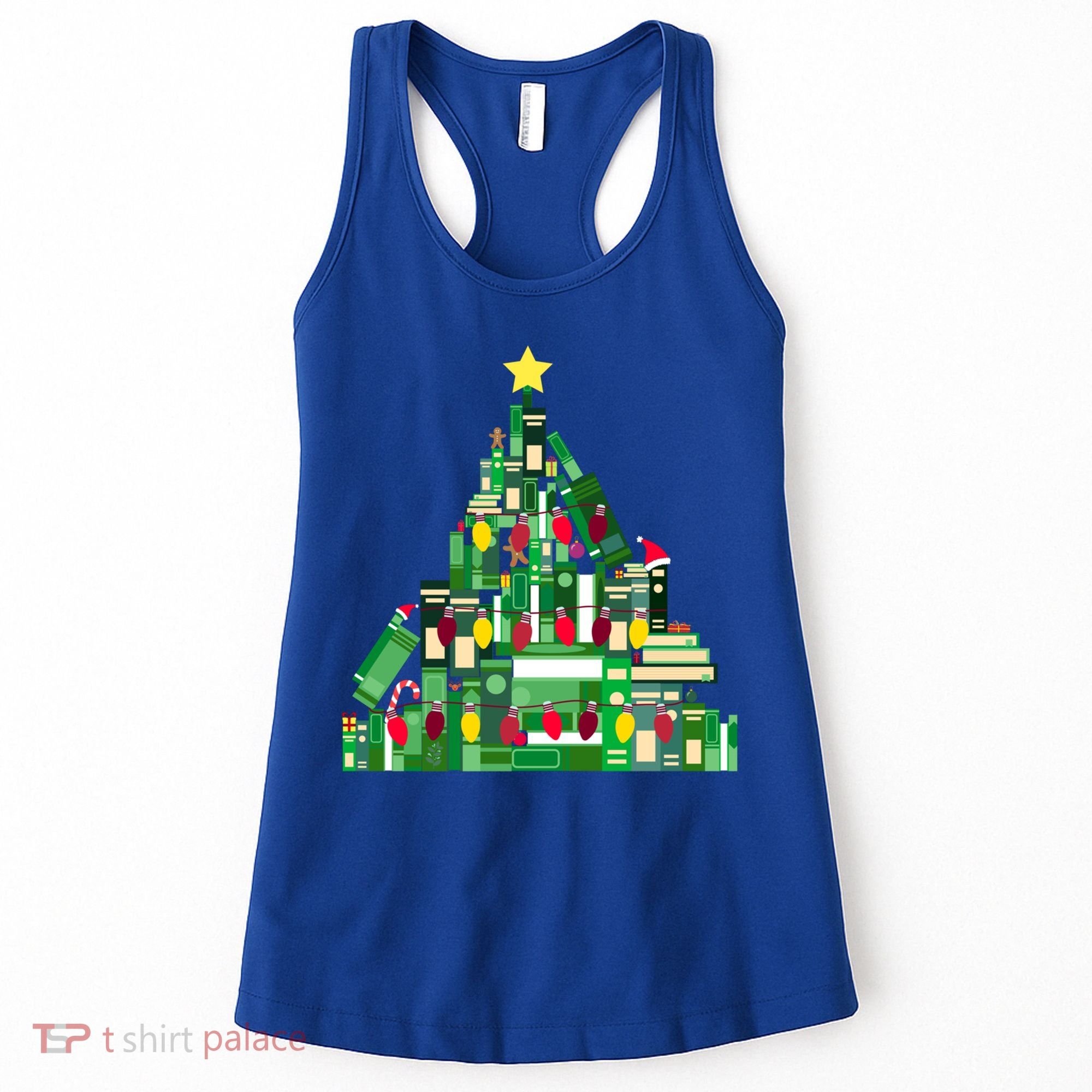 Christmas Book Lover Xmas Tree Reading Nerd Great Gift Women's Tank Top