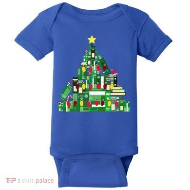 Christmas Book Lover Xmas Tree Reading Nerd Great Gift Baby Bodysuit