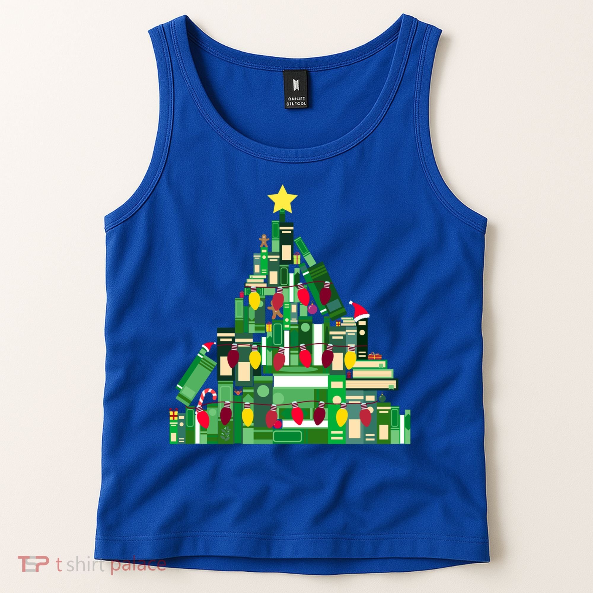 Christmas Book Lover Xmas Tree Reading Nerd Great Gift Tank Top