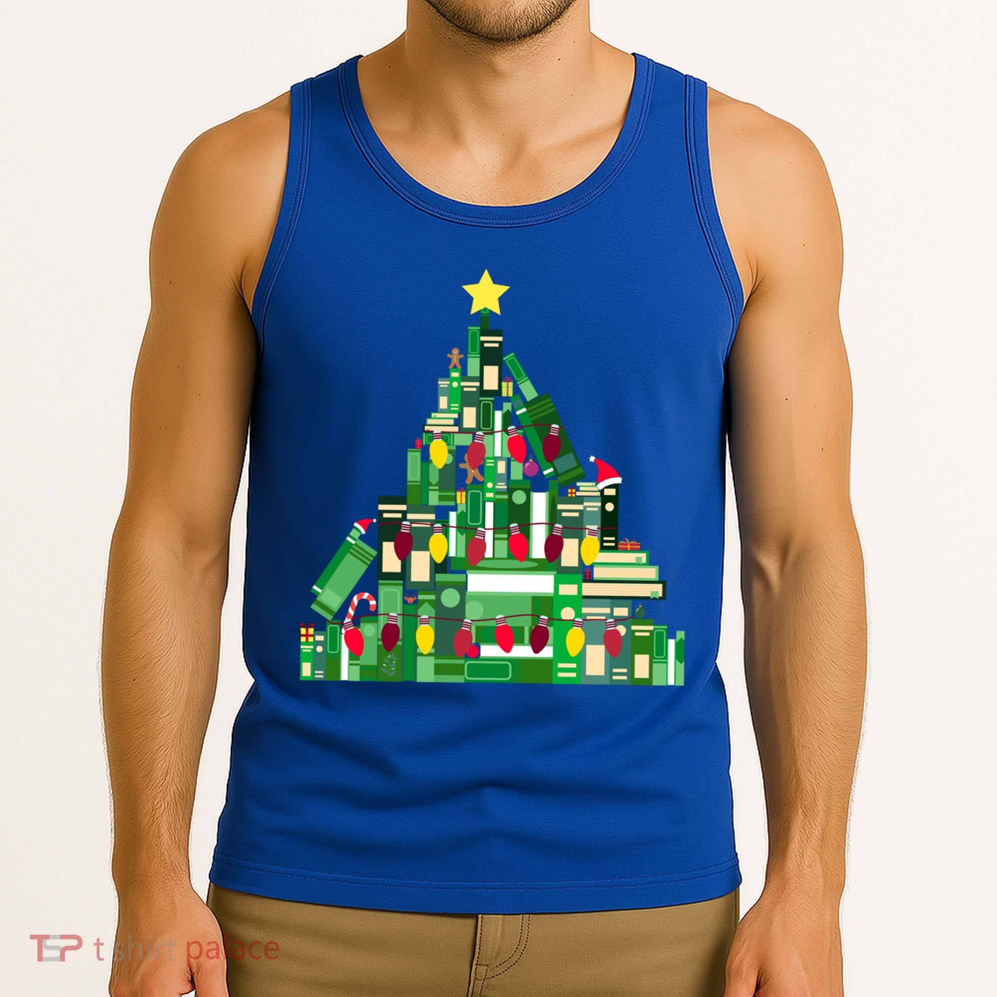 Christmas Book Lover Xmas Tree Reading Nerd Great Gift Tank Top