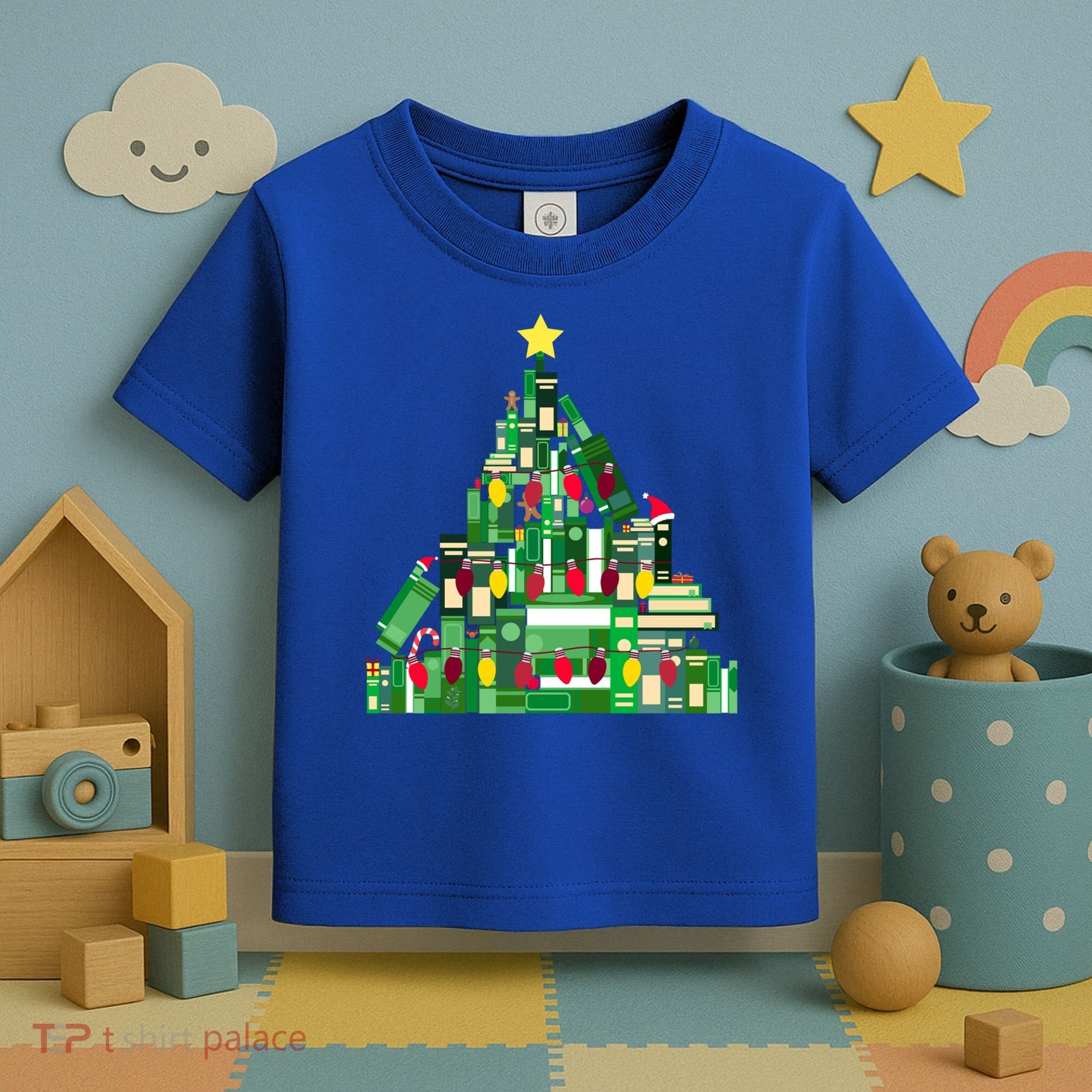 Christmas Book Lover Xmas Tree Reading Nerd Great Gift Toddler T-Shirt