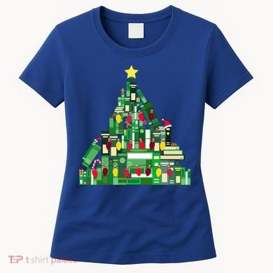 Christmas Book Lover Xmas Tree Reading Nerd Great Gift Women's T-Shirt