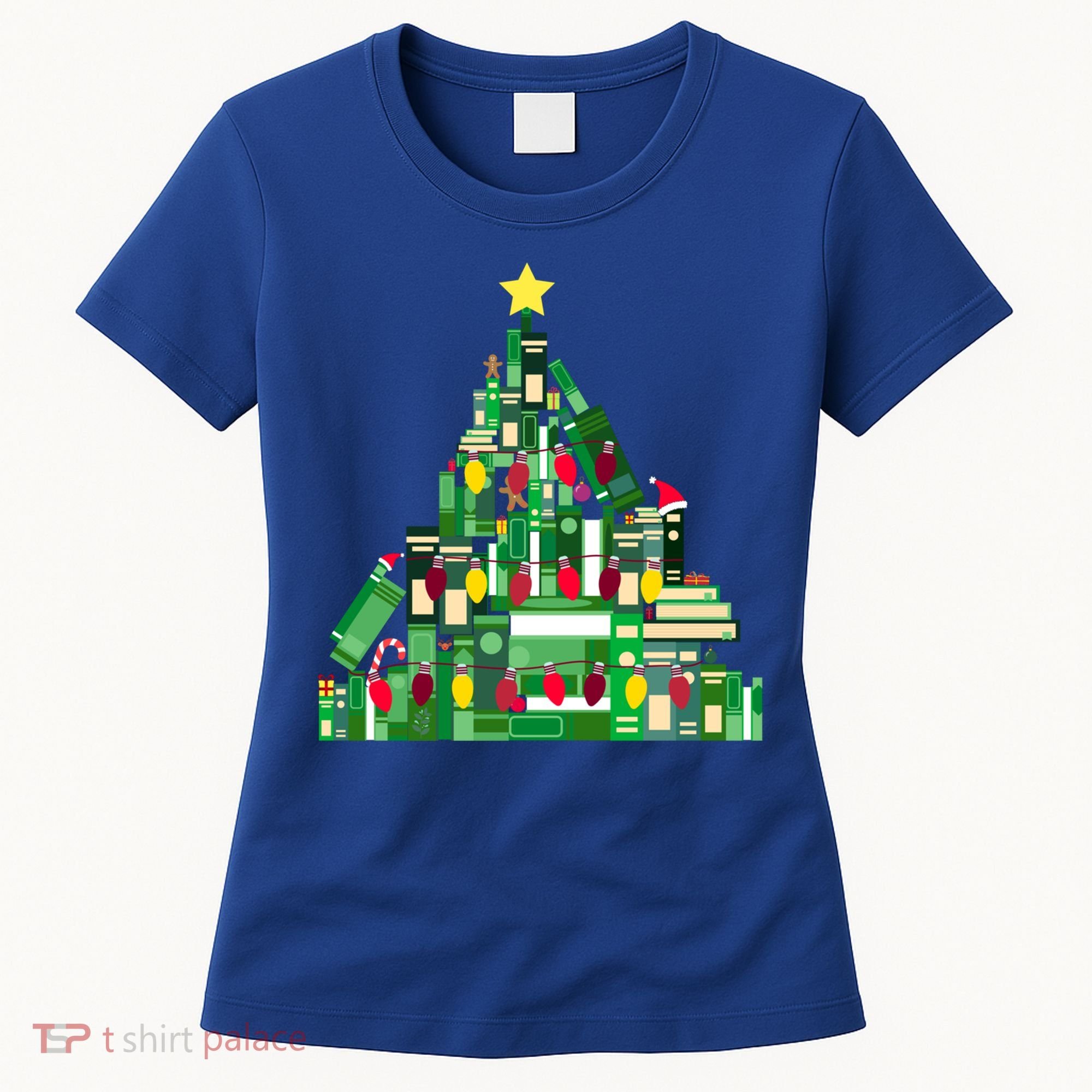 Christmas Book Lover Xmas Tree Reading Nerd Great Gift Women's T-Shirt