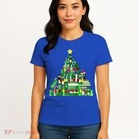 Christmas Book Lover Xmas Tree Reading Nerd Great Gift Women's T-Shirt thumb 4