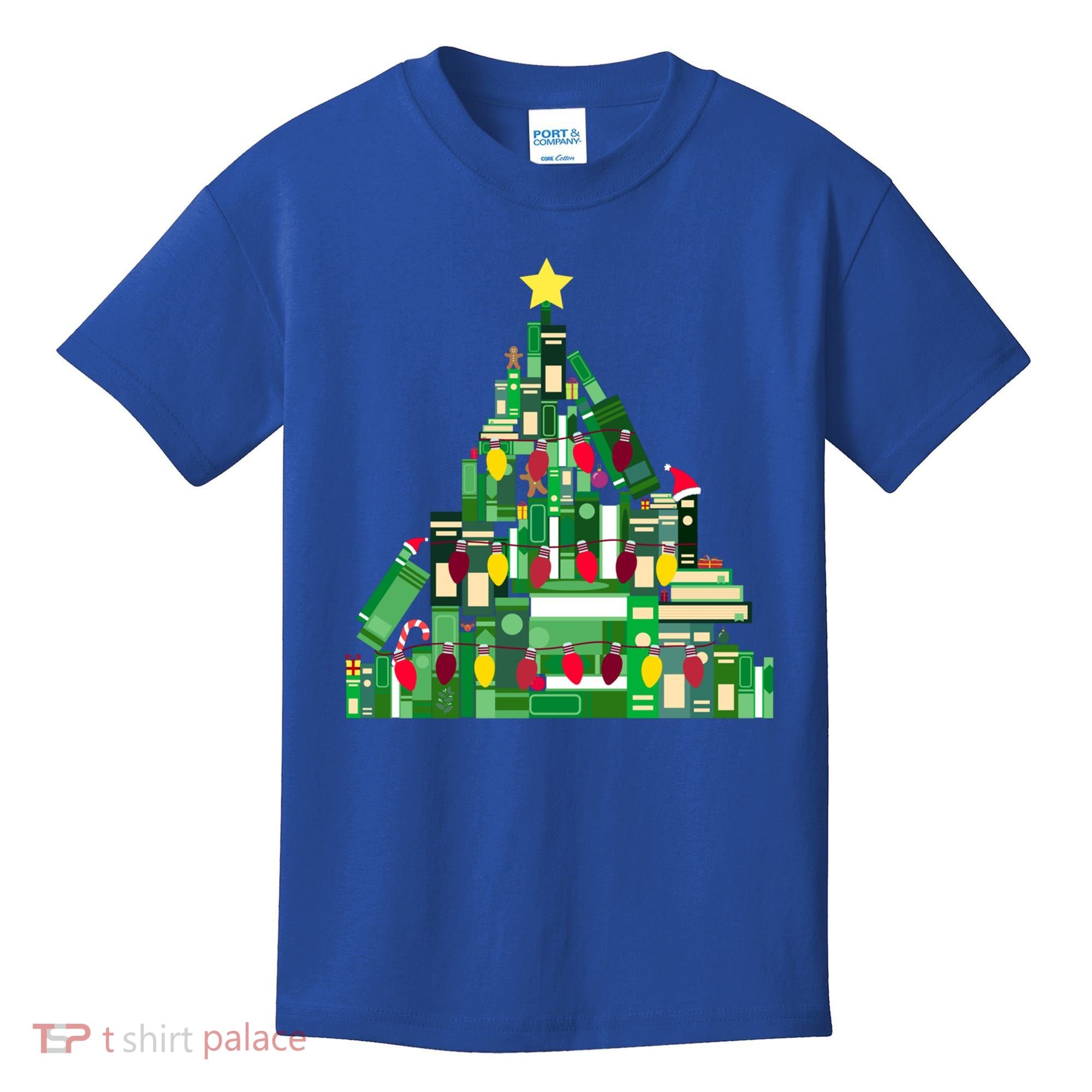 Christmas Book Lover Xmas Tree Reading Nerd Great Gift Kids T-Shirt