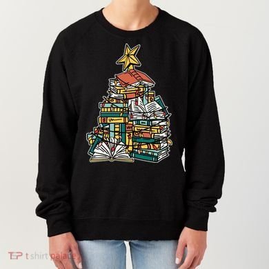 Christmas Book Lover Xmas Tree Reading Nerd Cool Gift Women's Sweatshirt