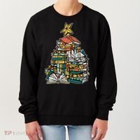 Christmas Book Lover Xmas Tree Reading Nerd Cool Gift Women's Sweatshirt thumb 0
