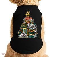 Christmas Book Lover Xmas Tree Reading Nerd Cool Gift Doggie Tank thumb 0