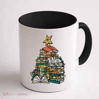 Christmas Book Lover Xmas Tree Reading Nerd Cool Gift Coffee Mug thumb 1