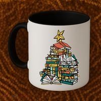 Christmas Book Lover Xmas Tree Reading Nerd Cool Gift Coffee Mug thumb 2