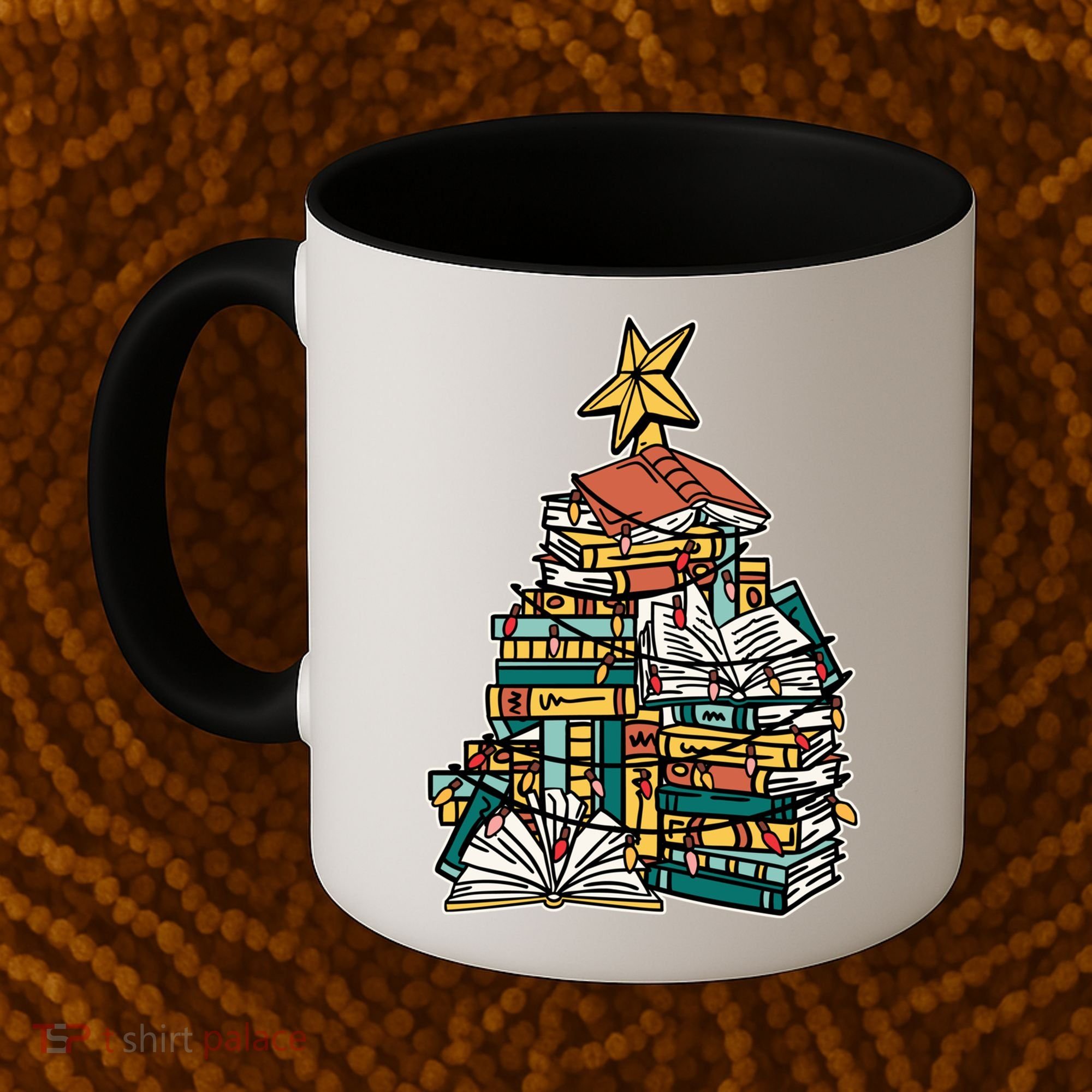 Christmas Book Lover Xmas Tree Reading Nerd Cool Gift Coffee Mug