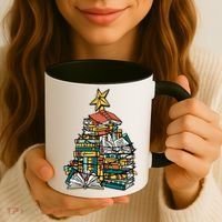 Christmas Book Lover Xmas Tree Reading Nerd Cool Gift Coffee Mug thumb 3