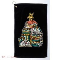 Christmas Book Lover Xmas Tree Reading Nerd Cool Gift Golf Towel thumb 0