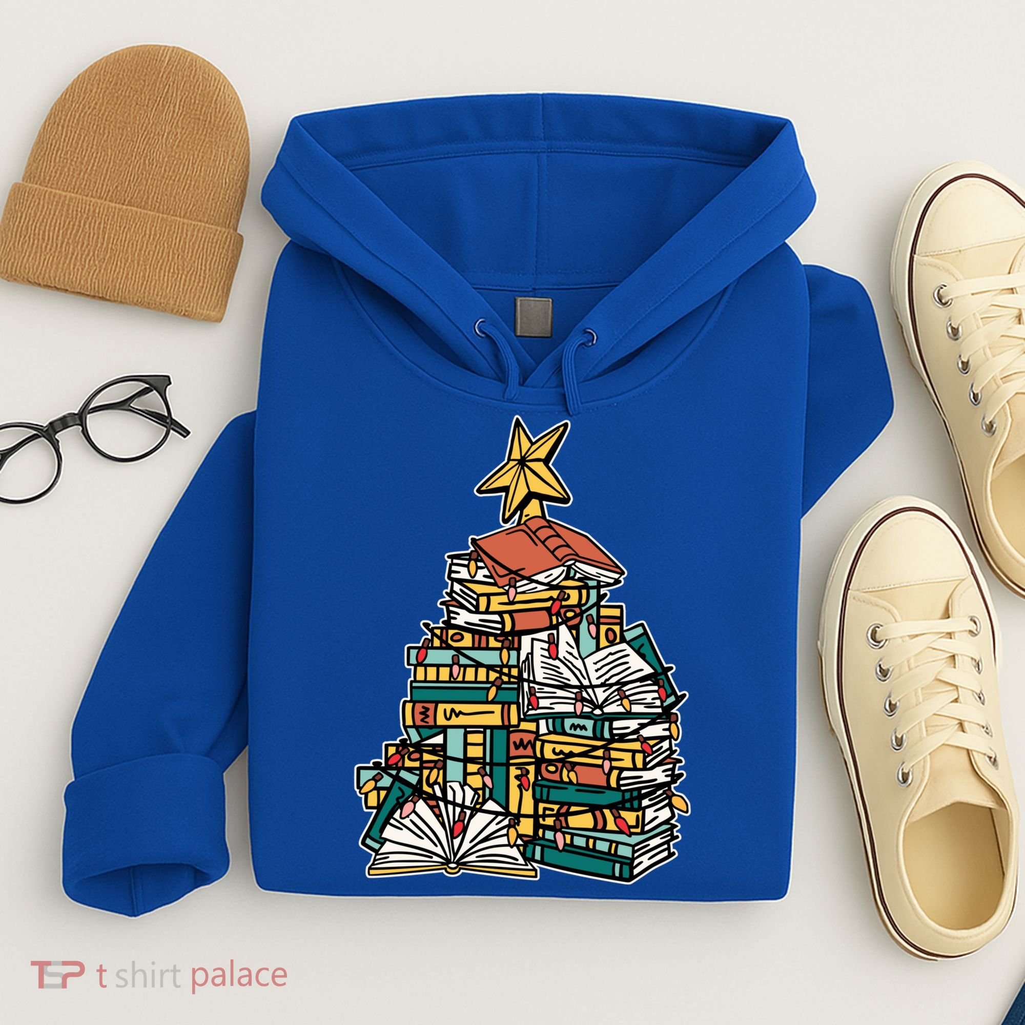 Christmas Book Lover Xmas Tree Reading Nerd Cool Gift Hoodie