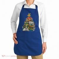 Christmas Book Lover Xmas Tree Reading Nerd Cool Gift Apron thumb 2