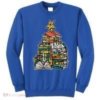 Christmas Book Lover Xmas Tree Reading Nerd Cool Gift Sweatshirt thumb 0