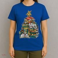 Christmas Book Lover Xmas Tree Reading Nerd Cool Gift T-Shirt thumb 4