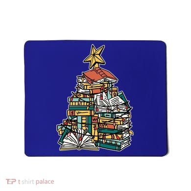 Christmas Book Lover Xmas Tree Reading Nerd Cool Gift Mousepad