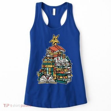 Christmas Book Lover Xmas Tree Reading Nerd Cool Gift Women's Tank Top