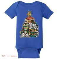 Christmas Book Lover Xmas Tree Reading Nerd Cool Gift Baby Bodysuit thumb 0