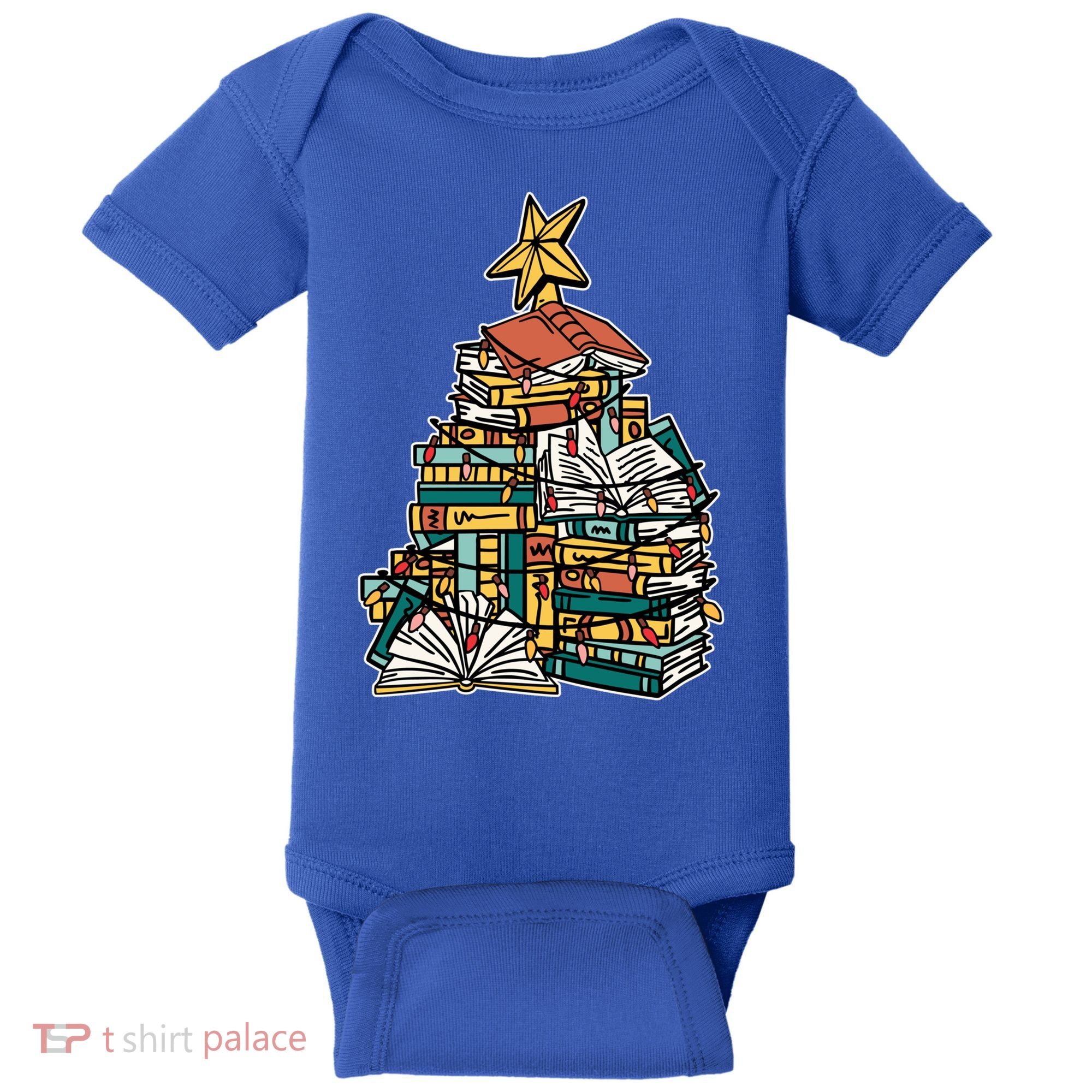 Christmas Book Lover Xmas Tree Reading Nerd Cool Gift Baby Bodysuit