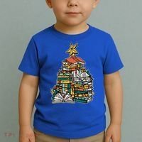 Christmas Book Lover Xmas Tree Reading Nerd Cool Gift Toddler T-Shirt thumb 2