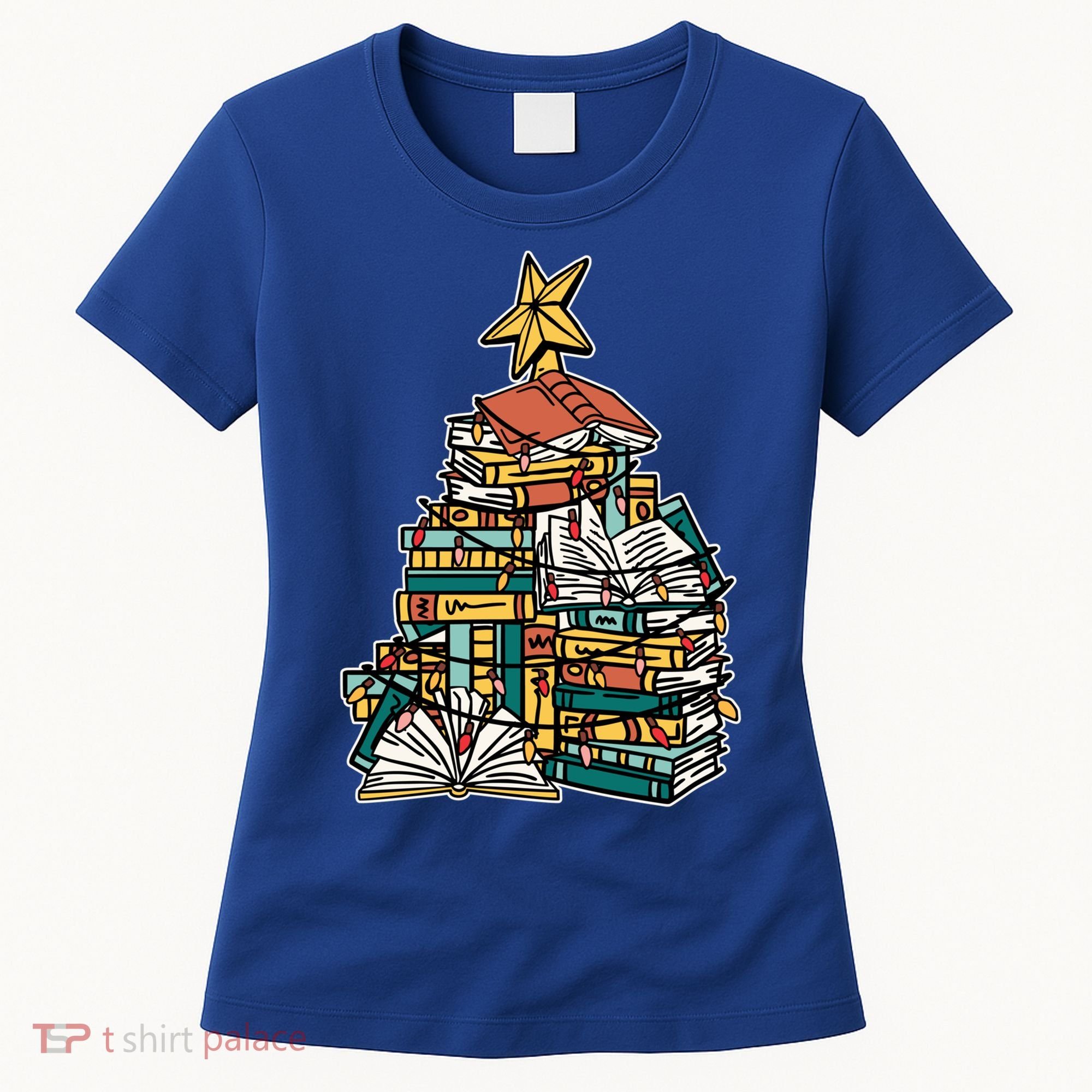 Christmas Book Lover Xmas Tree Reading Nerd Cool Gift Women's T-Shirt