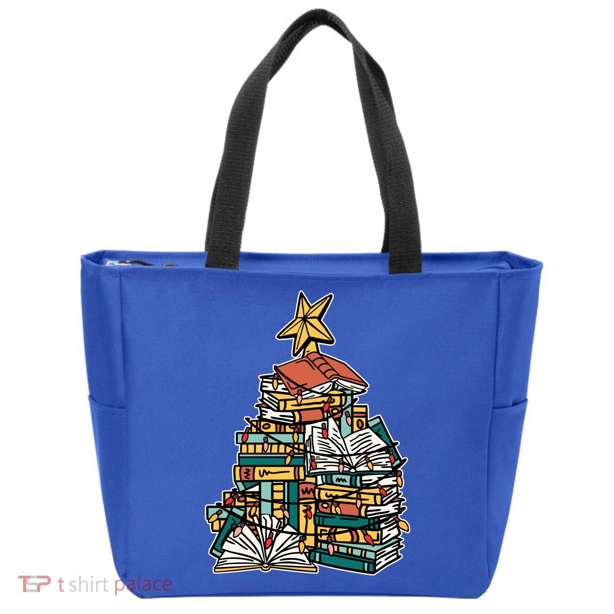 Christmas Book Lover Xmas Tree Reading Nerd Cool Gift Tote Bag