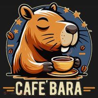 Café Bara Logo Coffee Bar Cafebara Barista Capybara Funny Apron thumb 3