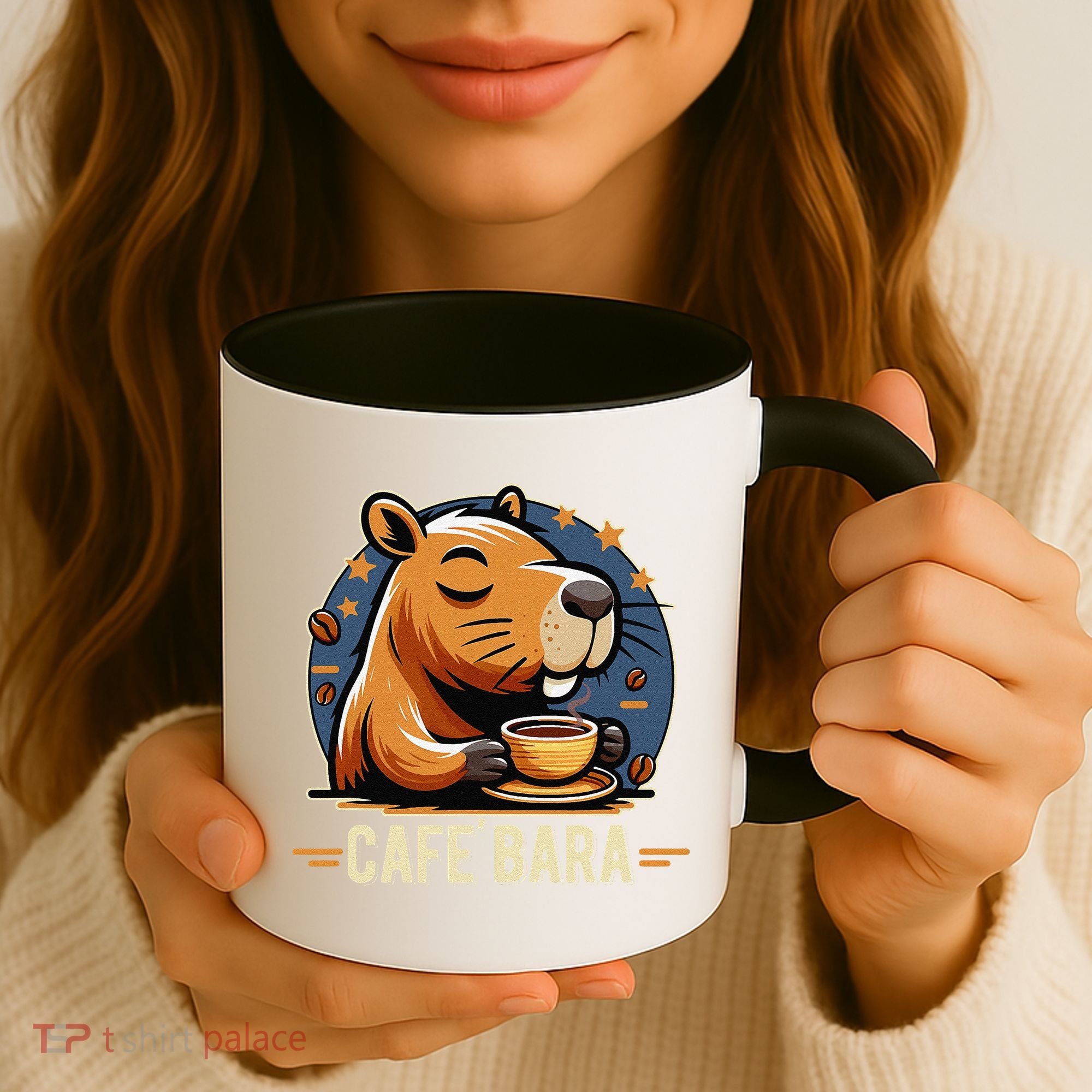 Café Bara Logo Coffee Bar Cafebara Barista Capybara Funny Coffee Mug