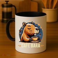Café Bara Logo Coffee Bar Cafebara Barista Capybara Funny Coffee Mug thumb 4