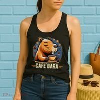Café Bara Logo Coffee Bar Cafebara Barista Capybara Funny Women's Tank Top thumb 2