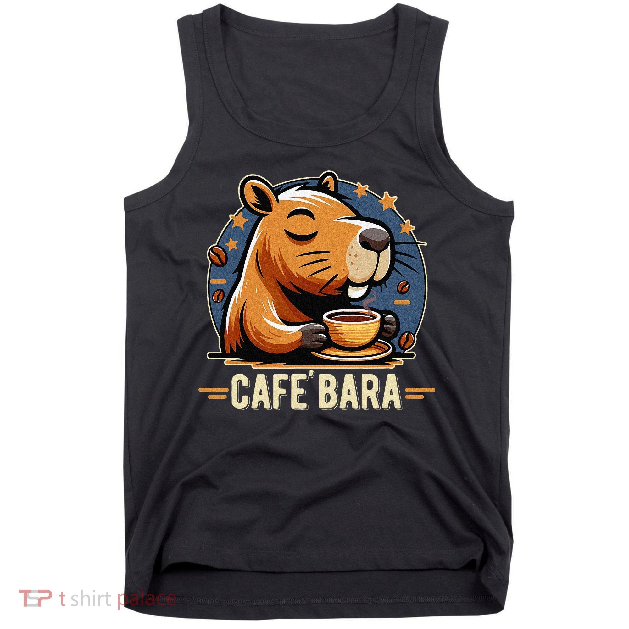 Café Bara Logo Coffee Bar Cafebara Barista Capybara Funny Tank Top