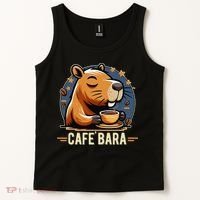 Café Bara Logo Coffee Bar Cafebara Barista Capybara Funny Tank Top thumb 2