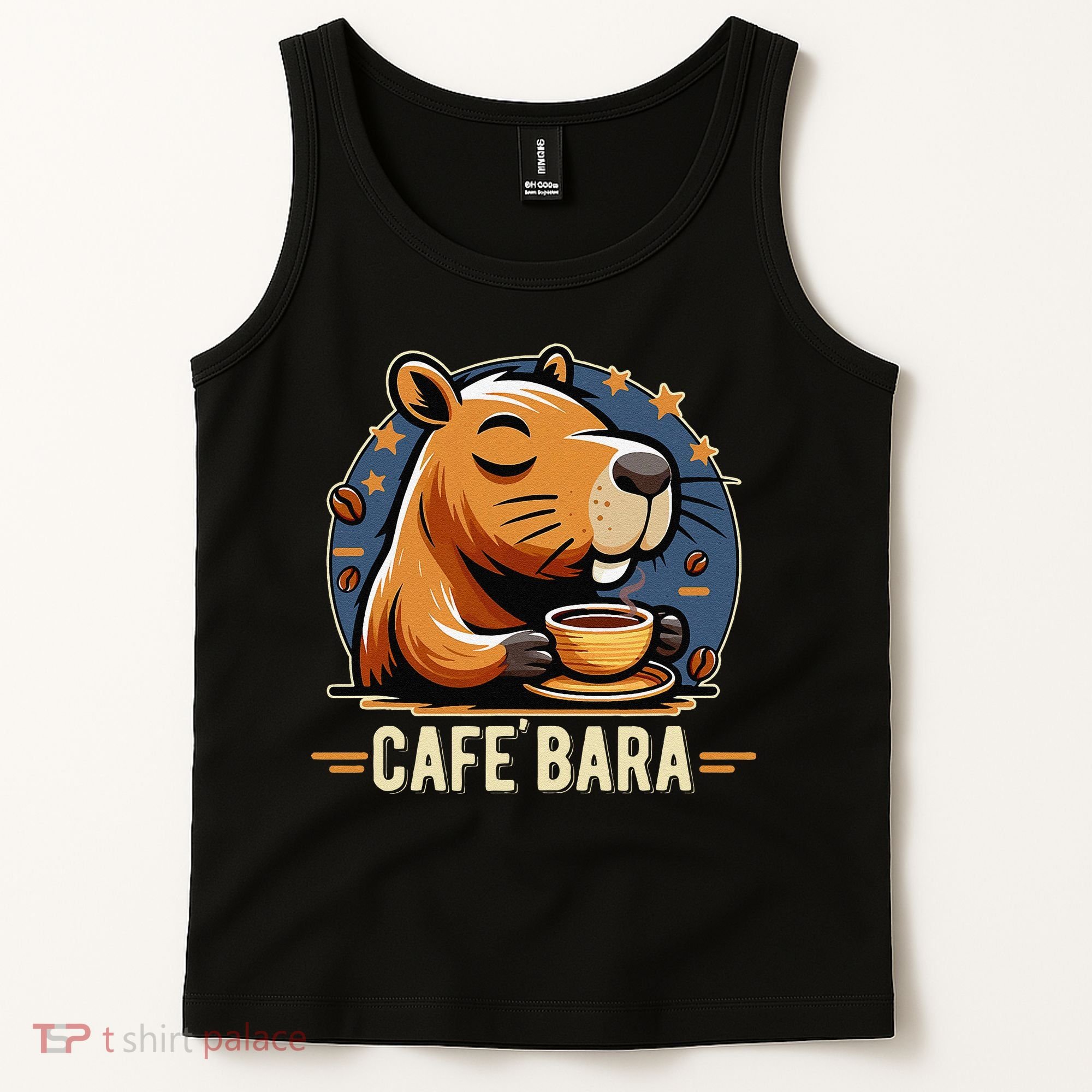 Café Bara Logo Coffee Bar Cafebara Barista Capybara Funny Tank Top
