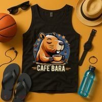 Café Bara Logo Coffee Bar Cafebara Barista Capybara Funny Tank Top thumb 4