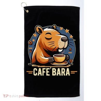 Café Bara Logo Coffee Bar Cafebara Barista Capybara Funny Golf Towel