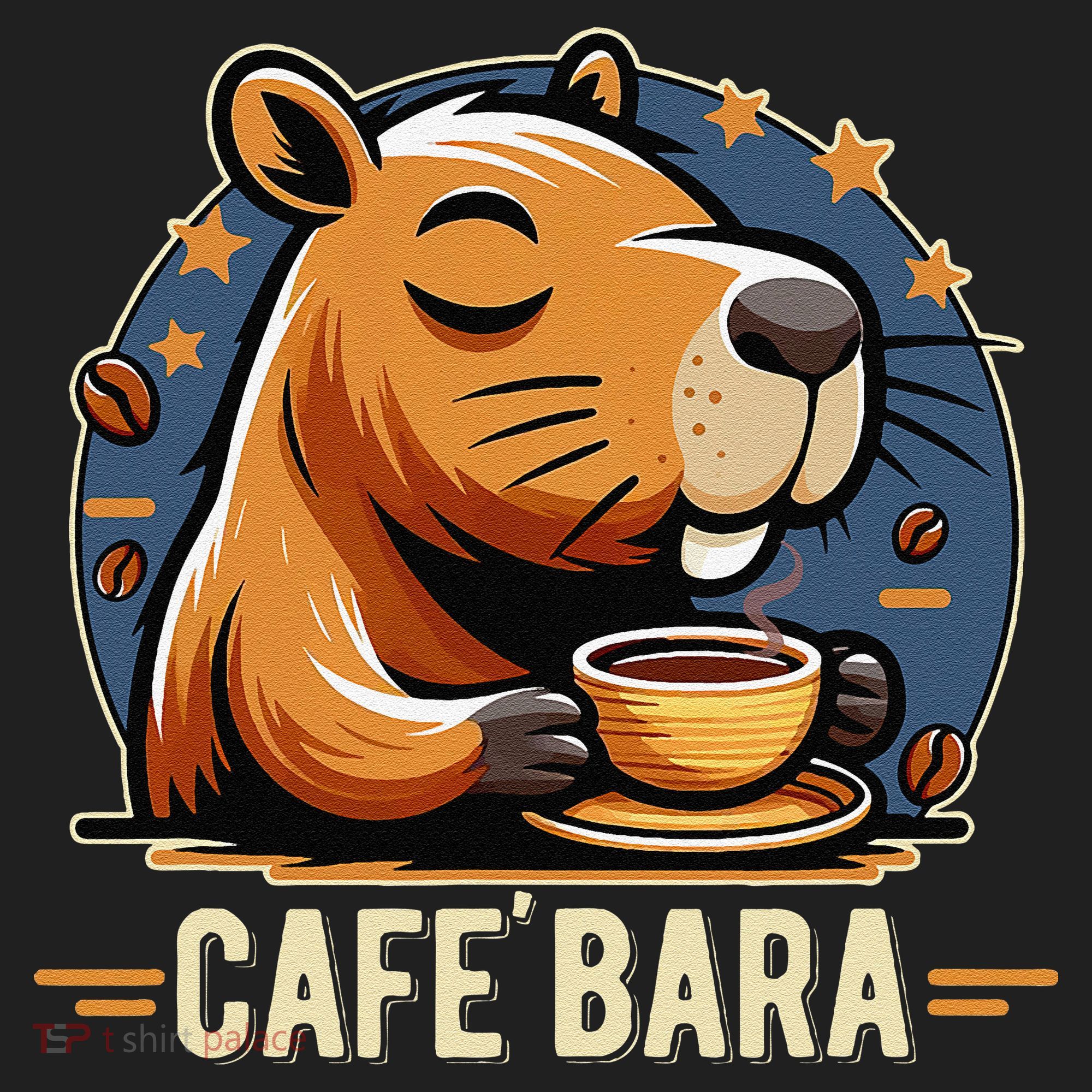 Café Bara Logo Coffee Bar Cafebara Barista Capybara Funny Golf Towel