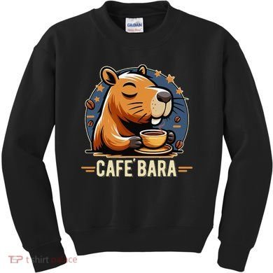 Café Bara Logo Coffee Bar Cafebara Barista Capybara Funny Kids Sweatshirt