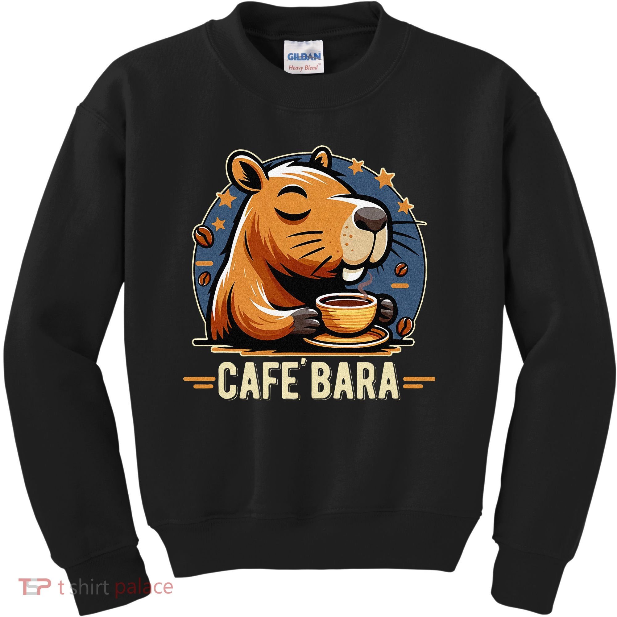 Café Bara Logo Coffee Bar Cafebara Barista Capybara Funny Kids Sweatshirt
