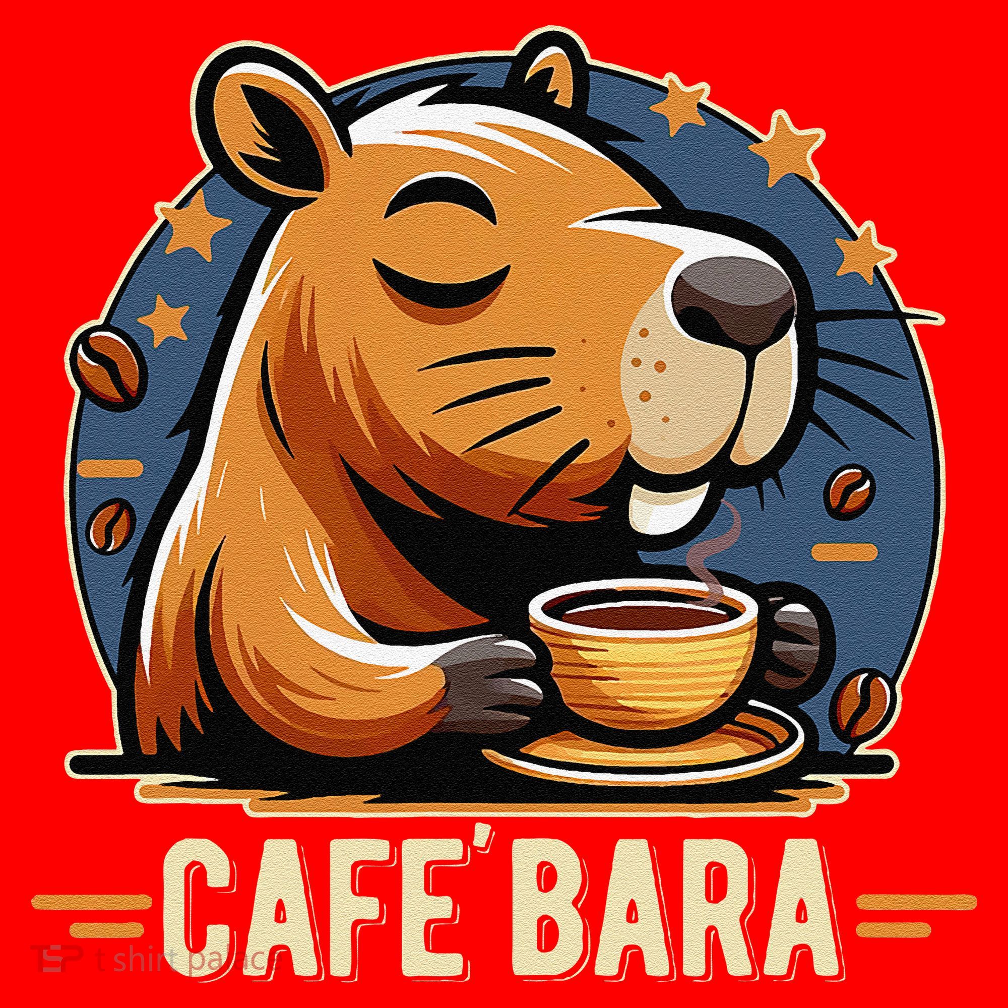 Café Bara Logo Coffee Bar Cafebara Barista Capybara Funny Santa Hat