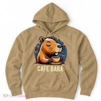 Café Bara Logo Coffee Bar Cafebara Barista Capybara Funny Hoodie thumb 0