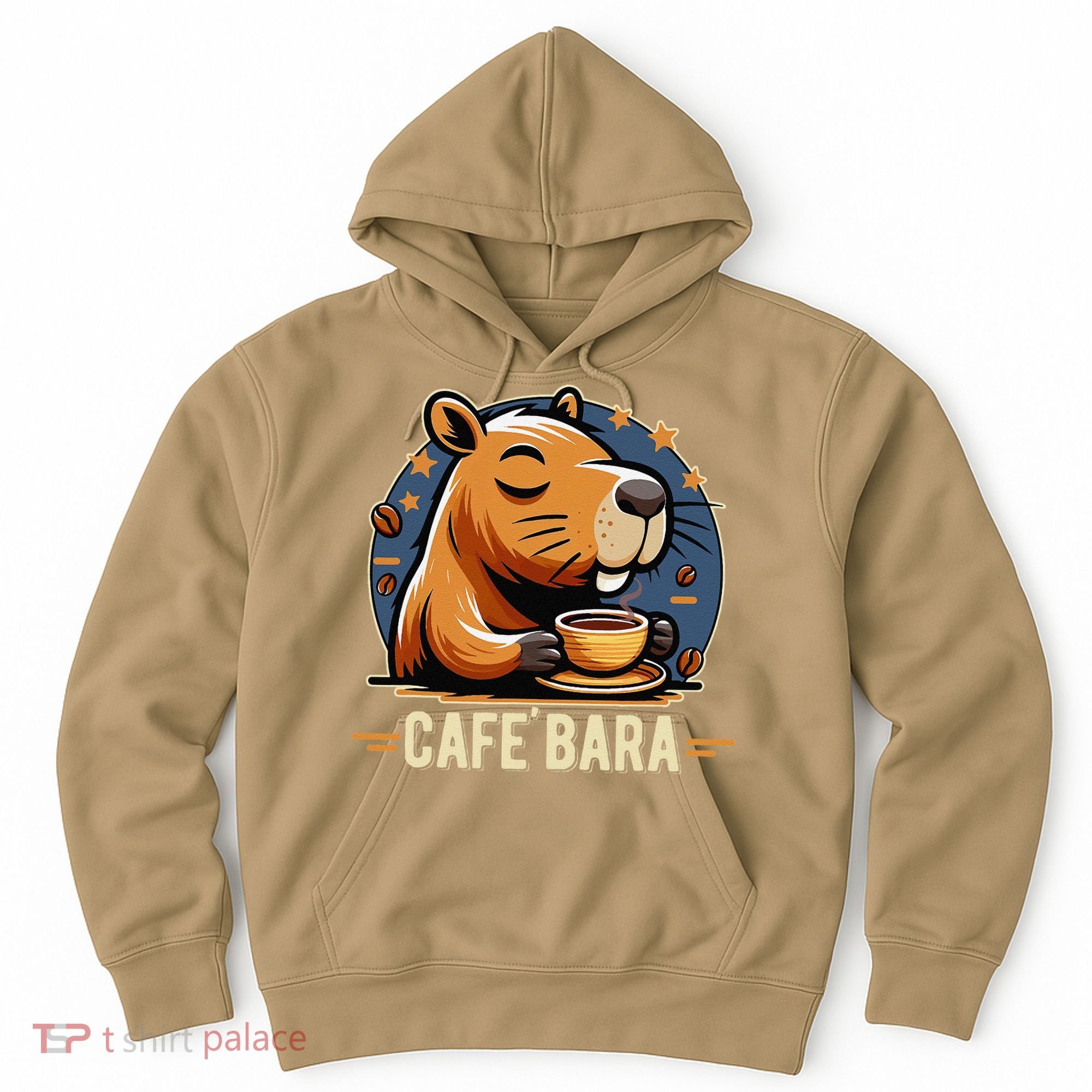 Café Bara Logo Coffee Bar Cafebara Barista Capybara Funny Hoodie