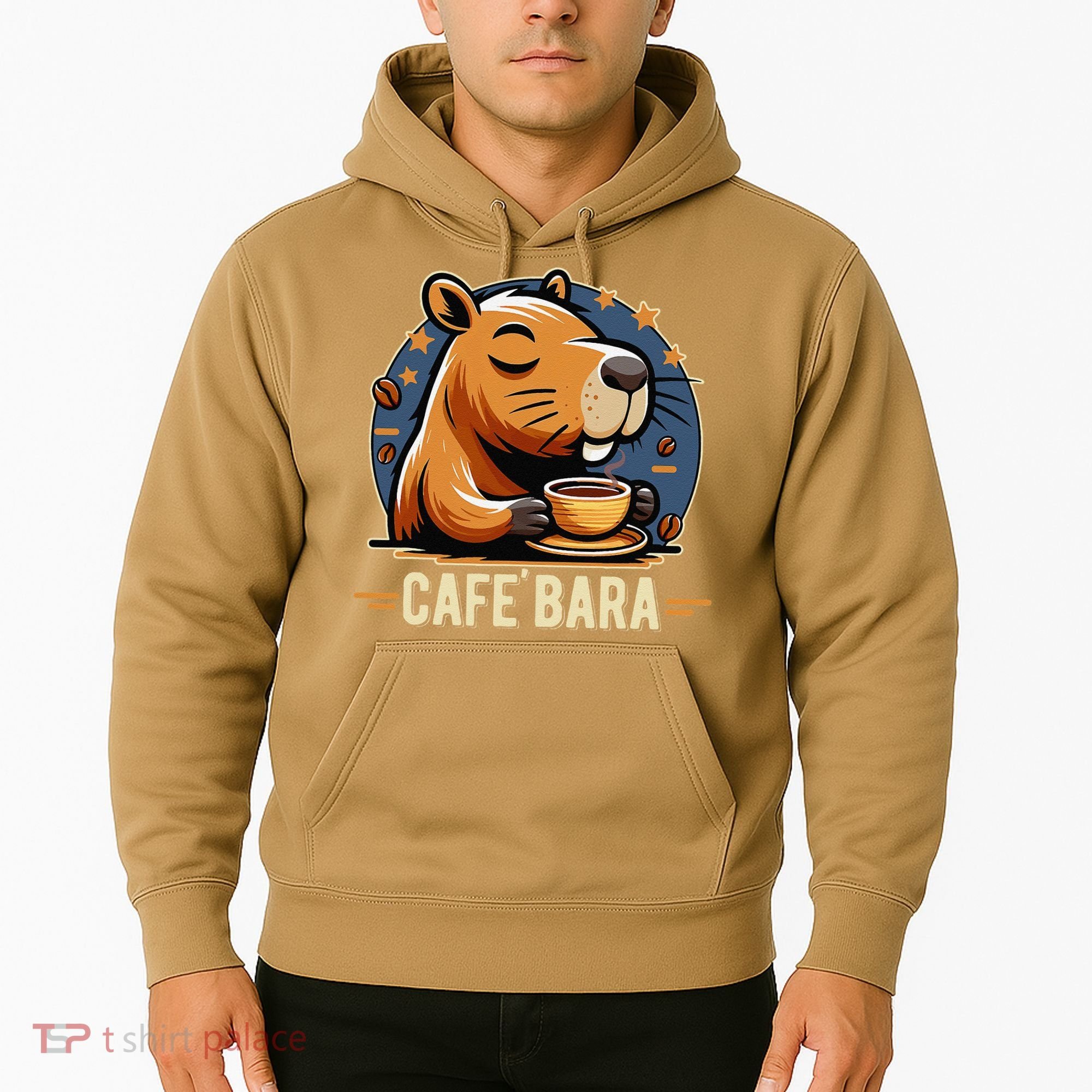 Café Bara Logo Coffee Bar Cafebara Barista Capybara Funny Hoodie