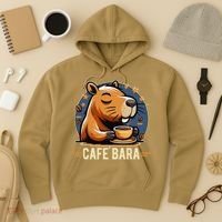 Café Bara Logo Coffee Bar Cafebara Barista Capybara Funny Hoodie thumb 3