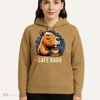 Café Bara Logo Coffee Bar Cafebara Barista Capybara Funny Hoodie thumb 5