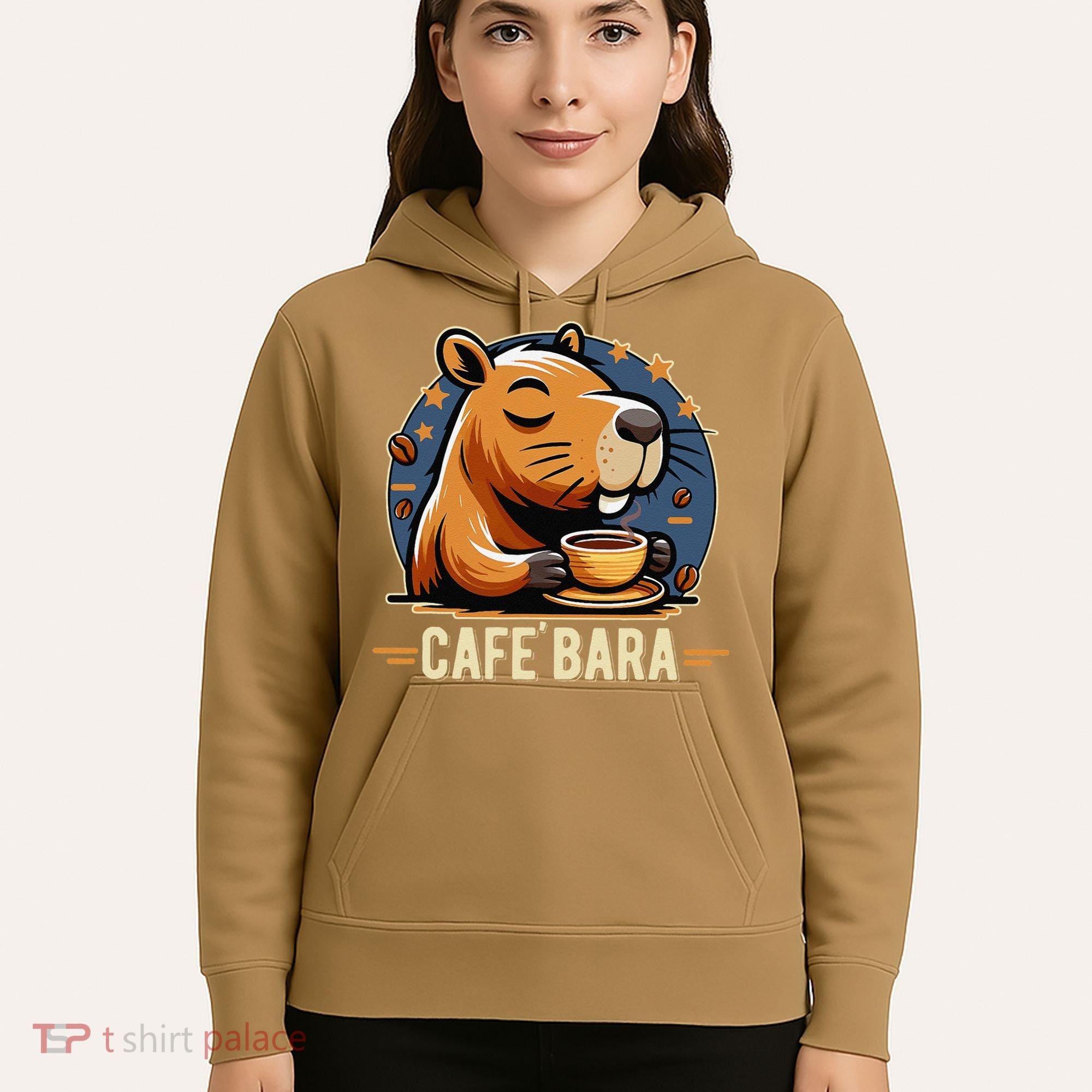 Café Bara Logo Coffee Bar Cafebara Barista Capybara Funny Hoodie
