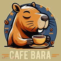 Café Bara Logo Coffee Bar Cafebara Barista Capybara Funny Sweatshirt thumb 2
